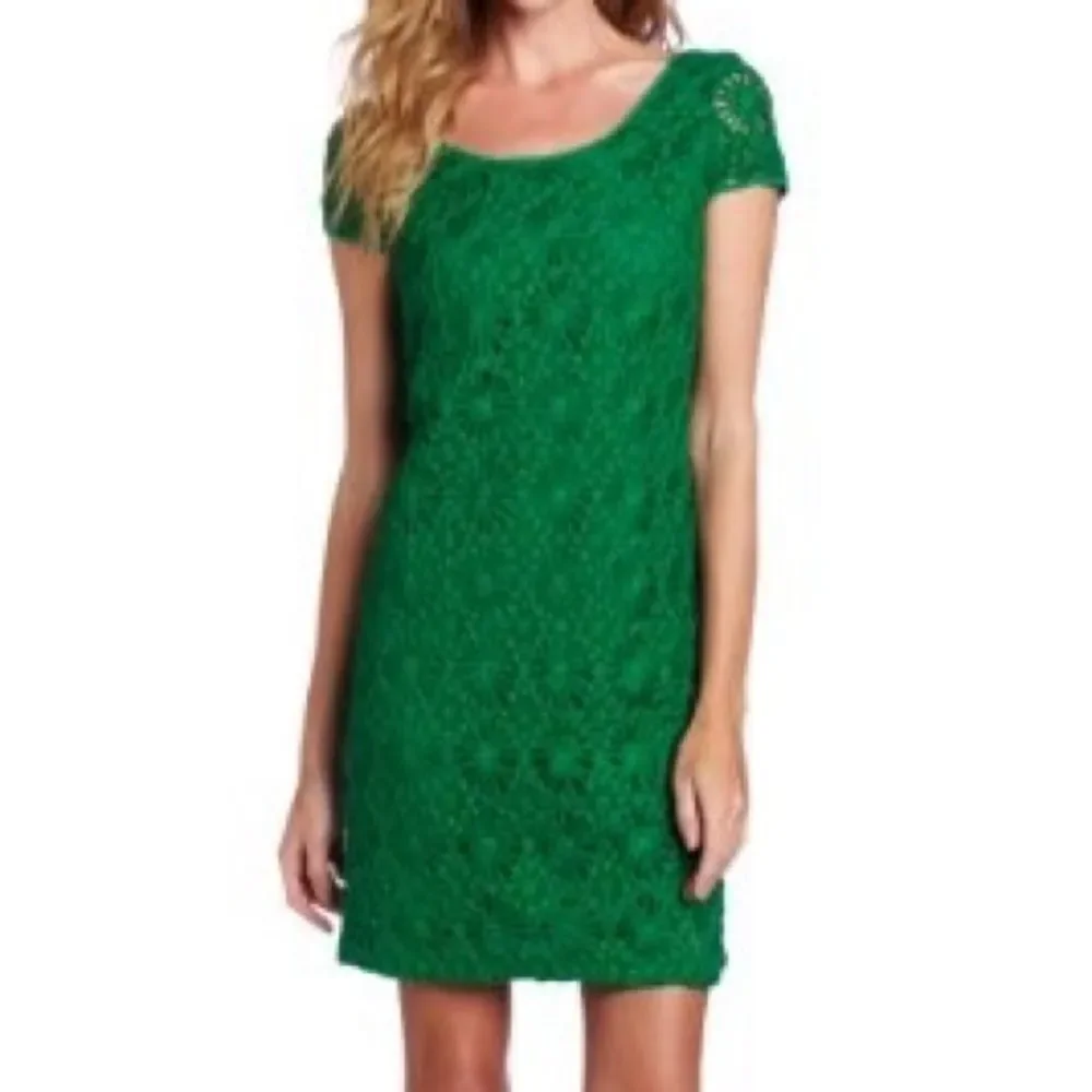 Anthropologie Cluny by Cynthia Steffe Green Crochet Lace Mini Dress, Size 2 NWOT